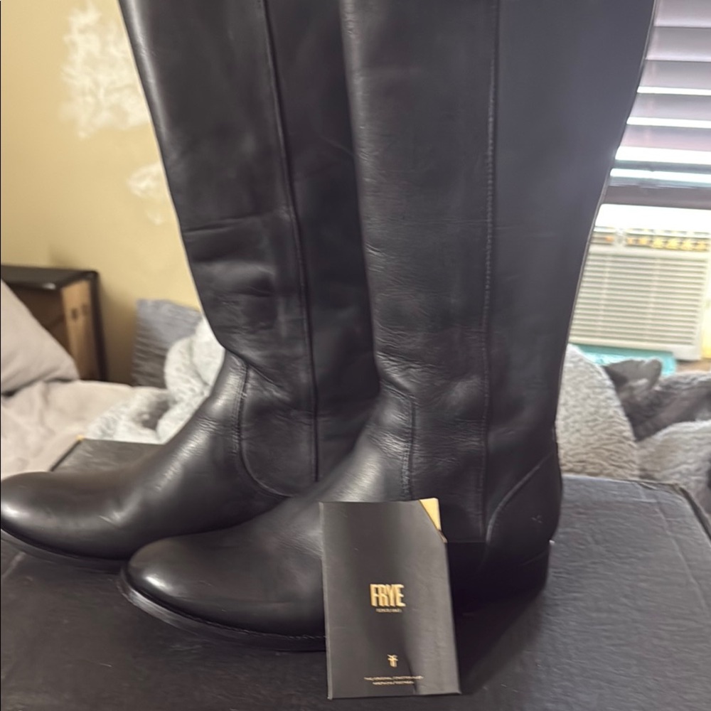 Frye Dark Leather Tall Boots